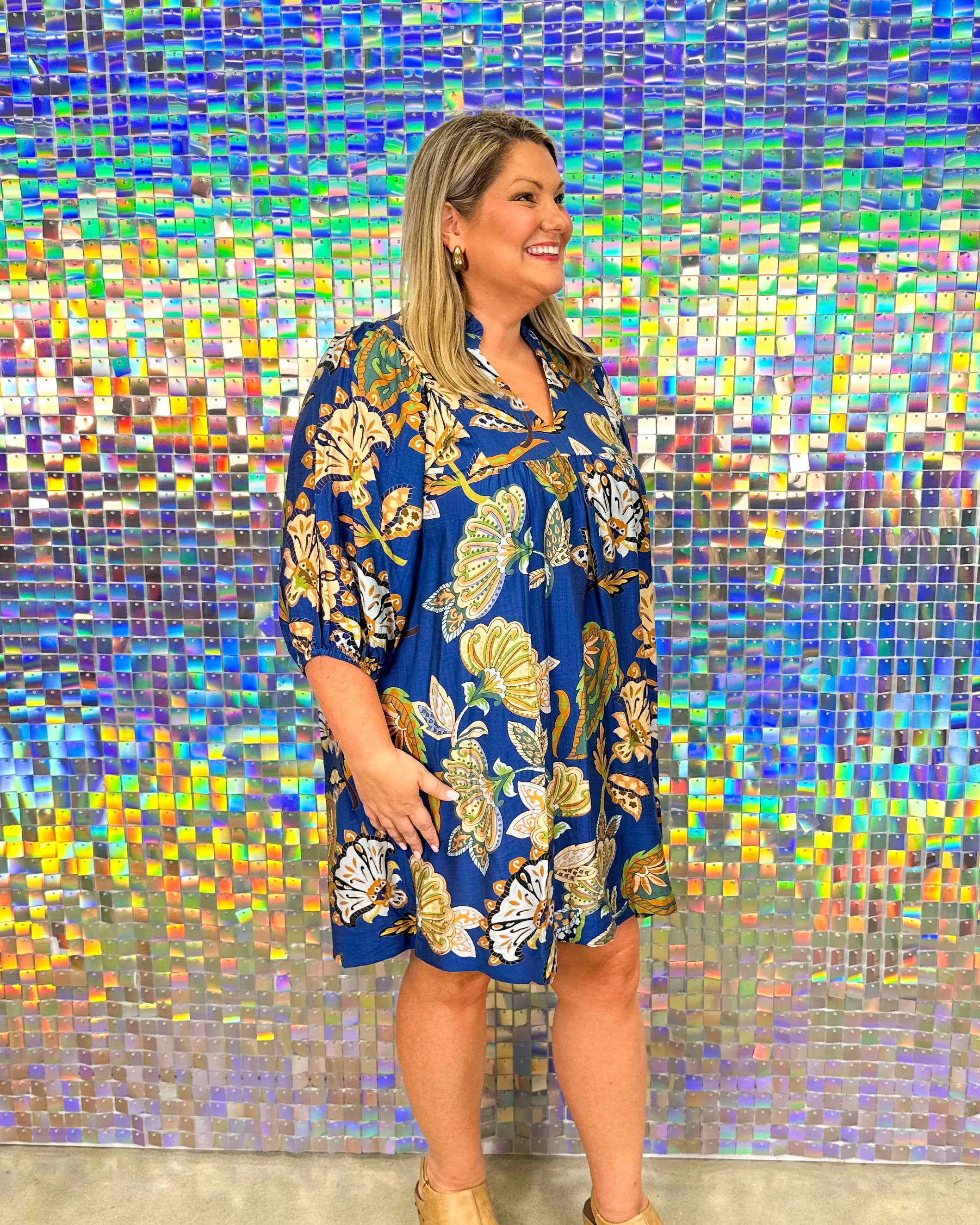 FINAL SALE Autumn Dress - Navy