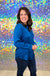 Skies Are Blue Angelica Top - Dark Teal, plus size, button down, satin