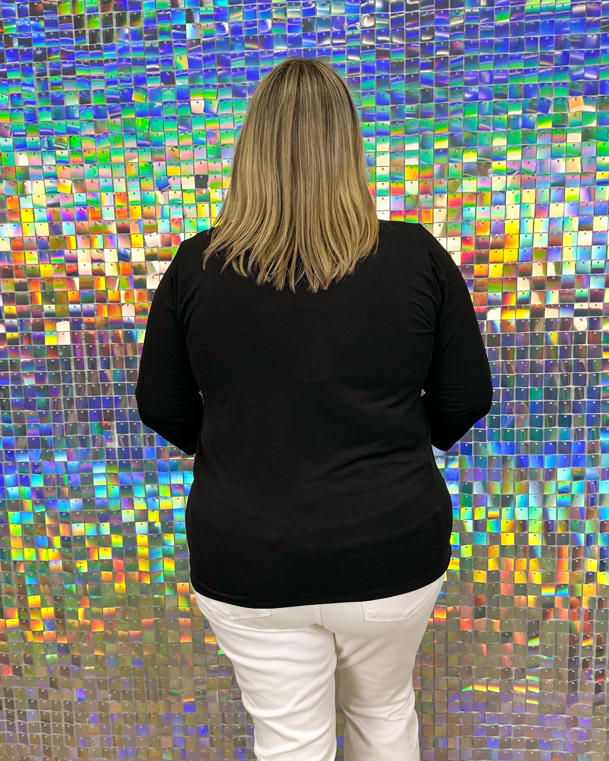 Liza V-Neck Top - Black