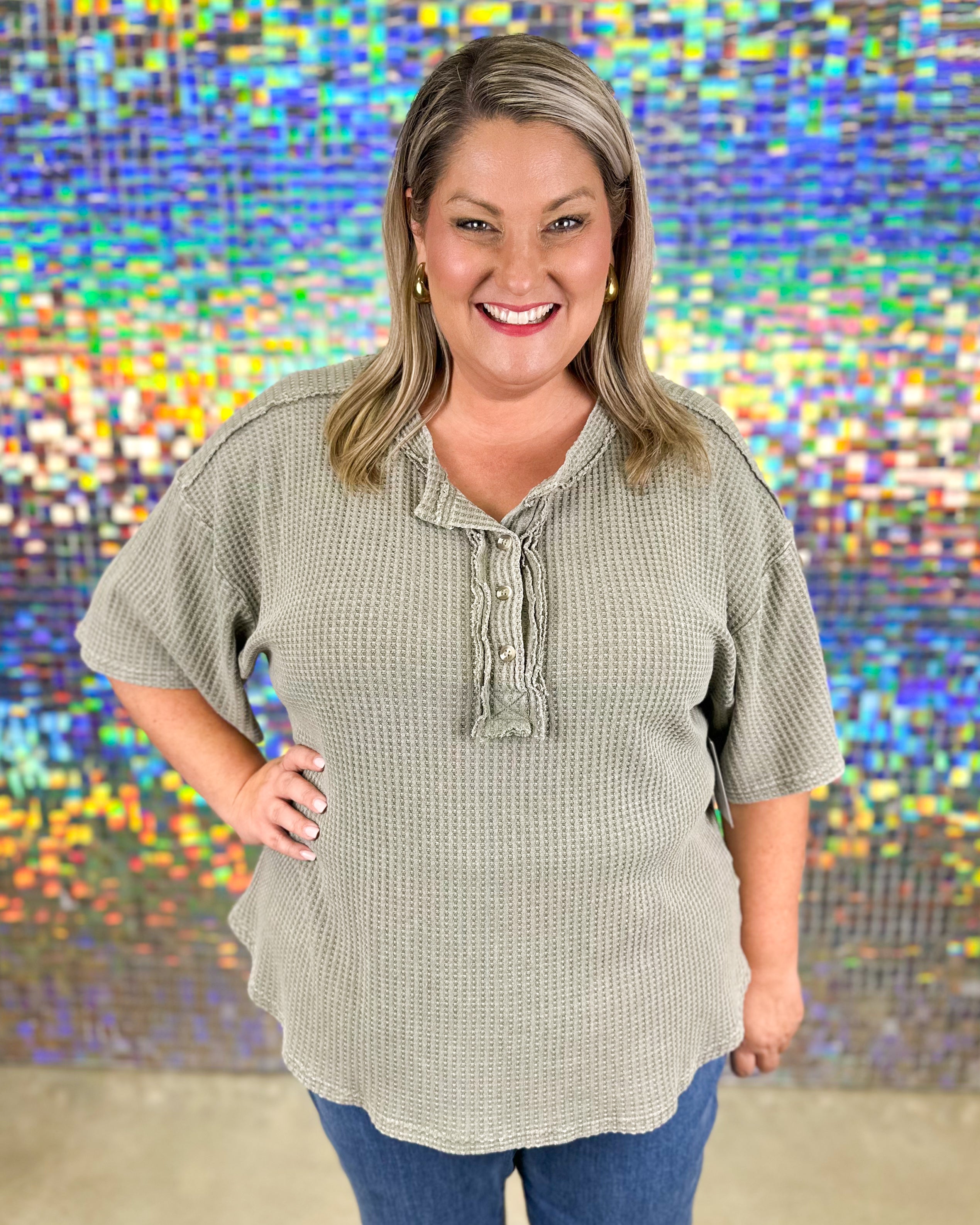 Natalie Top - Faded Olive