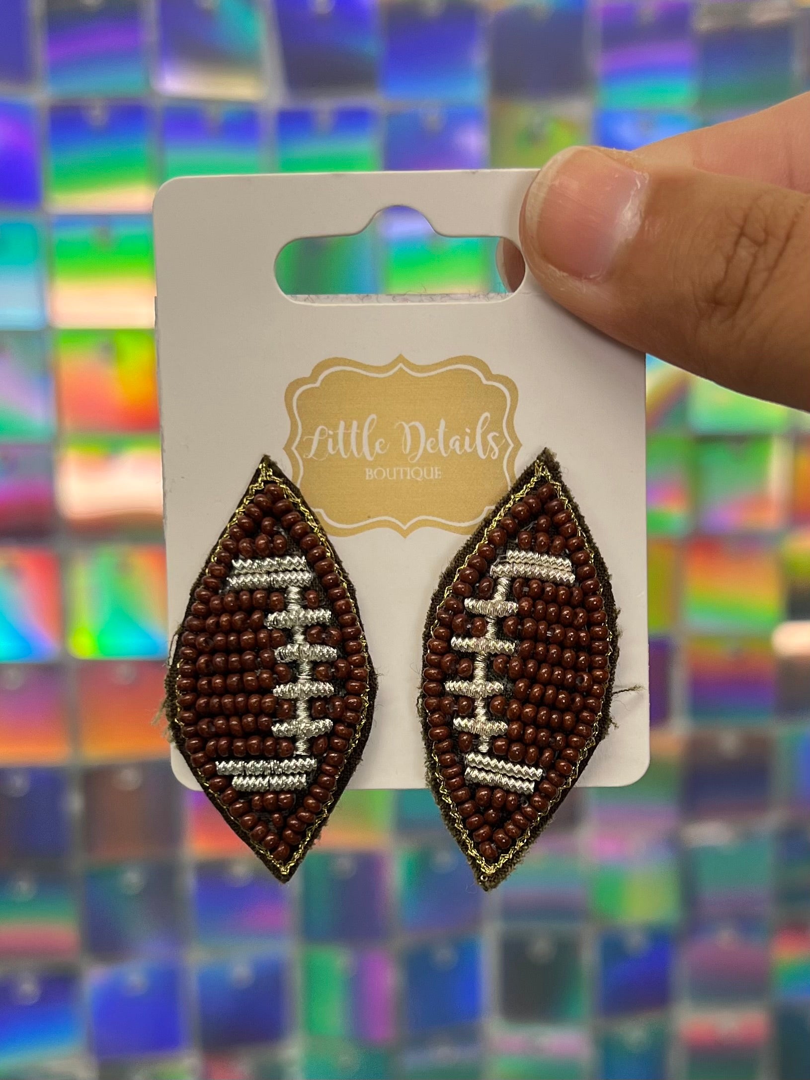 Football Beaded Earrings