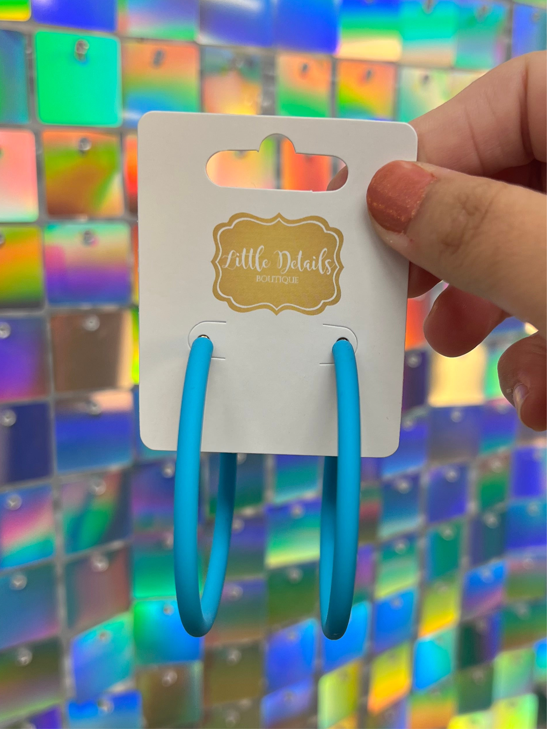 FINAL SALE Skinny Hoops - Azure