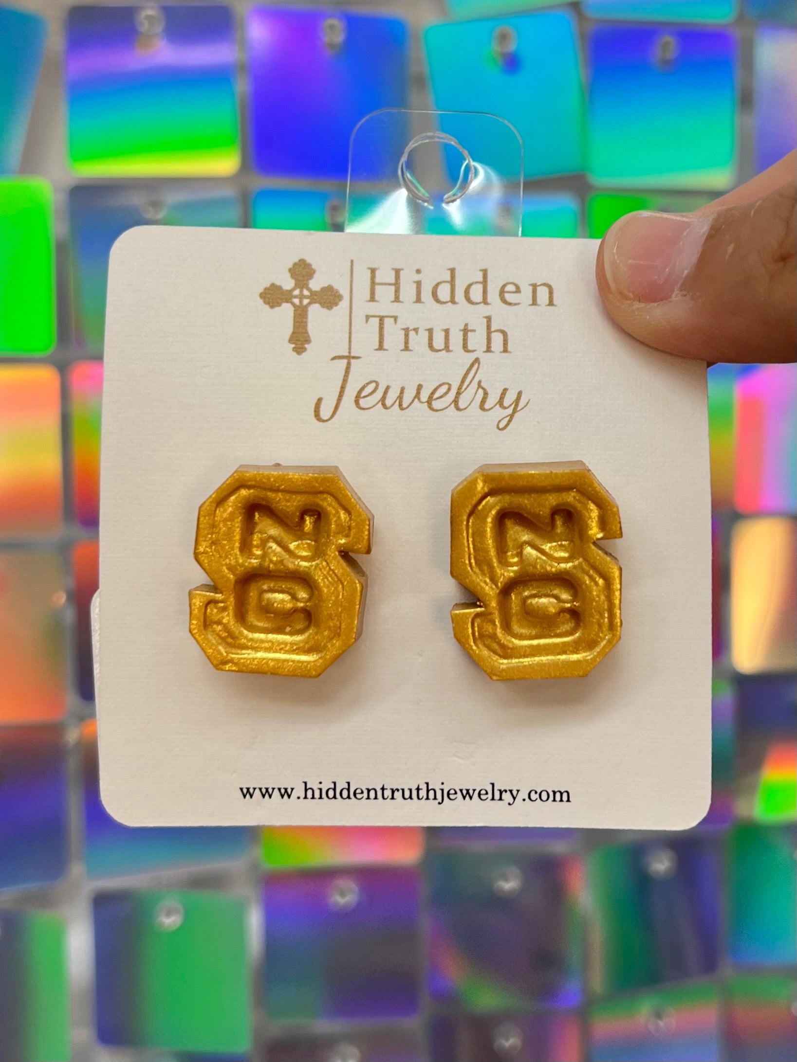 NC State Stud Earrings - Gold