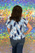 Stewart Simmons Abstract Blouse - Blue & Navy, UNC, university of north carolina chapel hill, game day