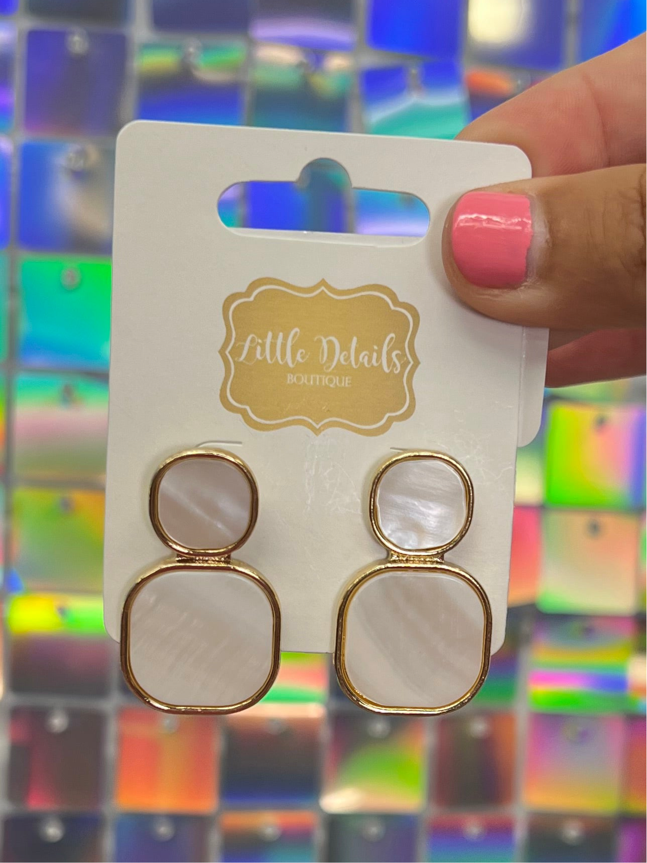 Disc & Square Earrings