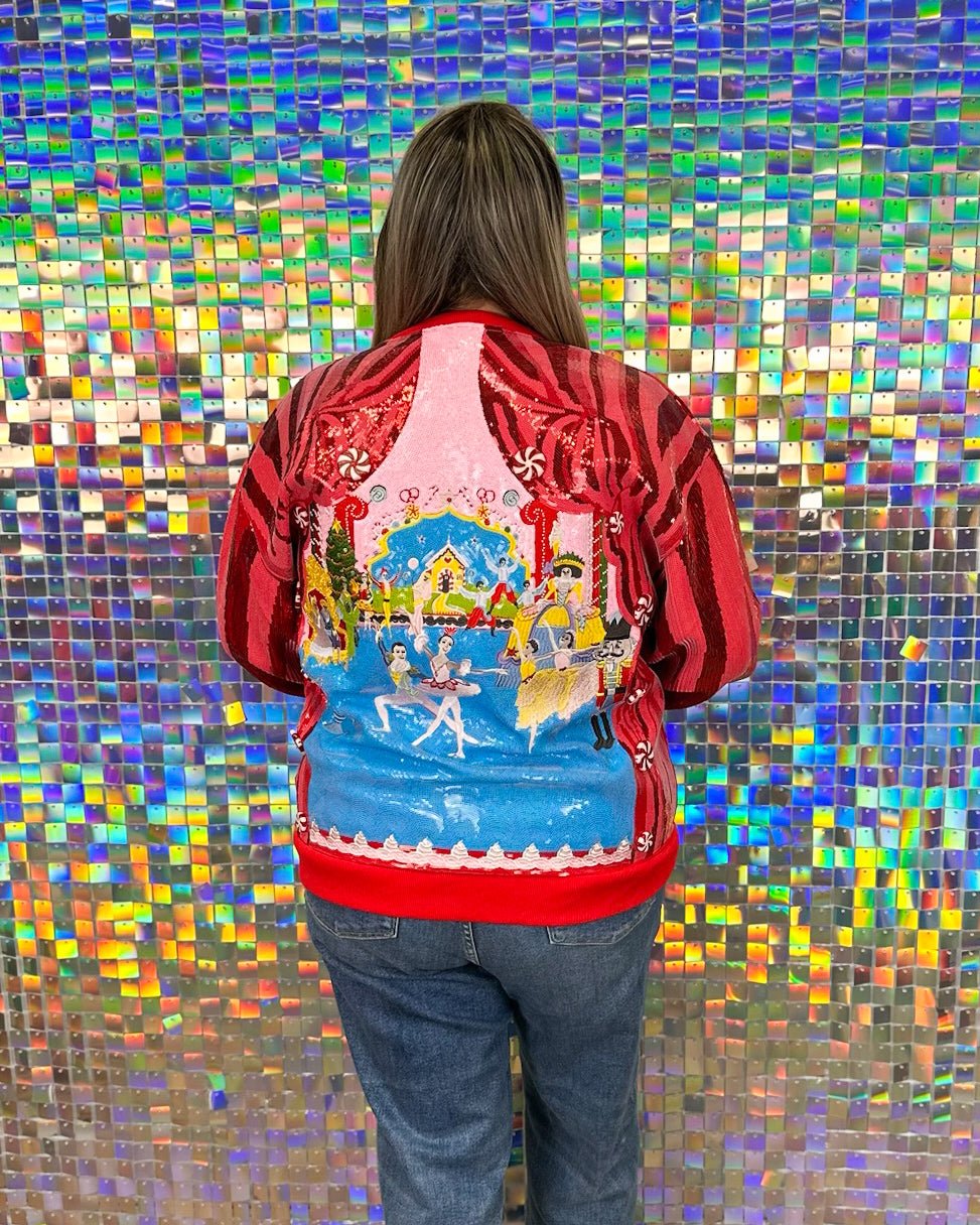 Queen of Sparkles Nutcracker Ballet Sweatshirt - Red/Pink/Blue