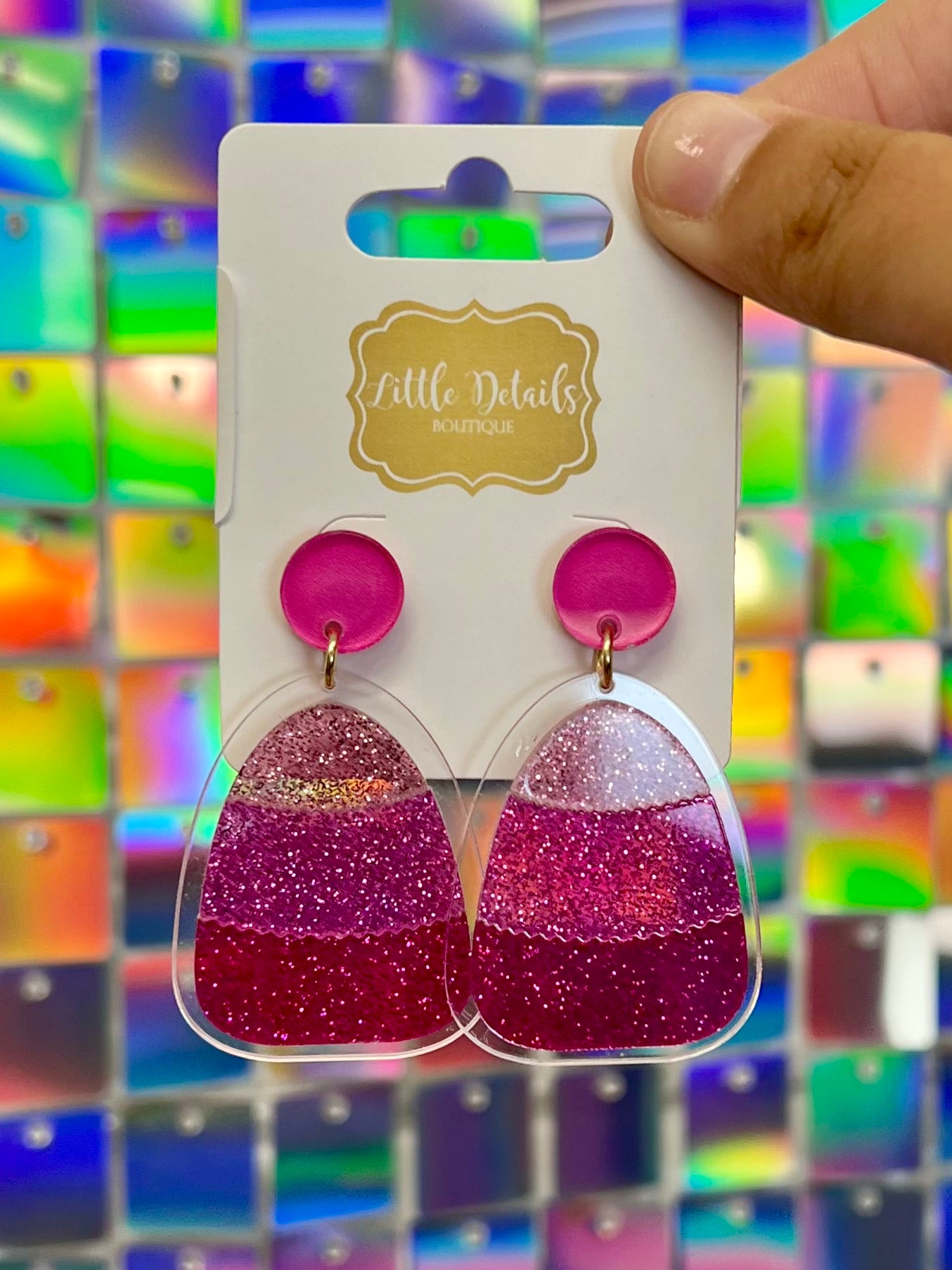 FINAL SALE Halloween Earrings - Candy Corn