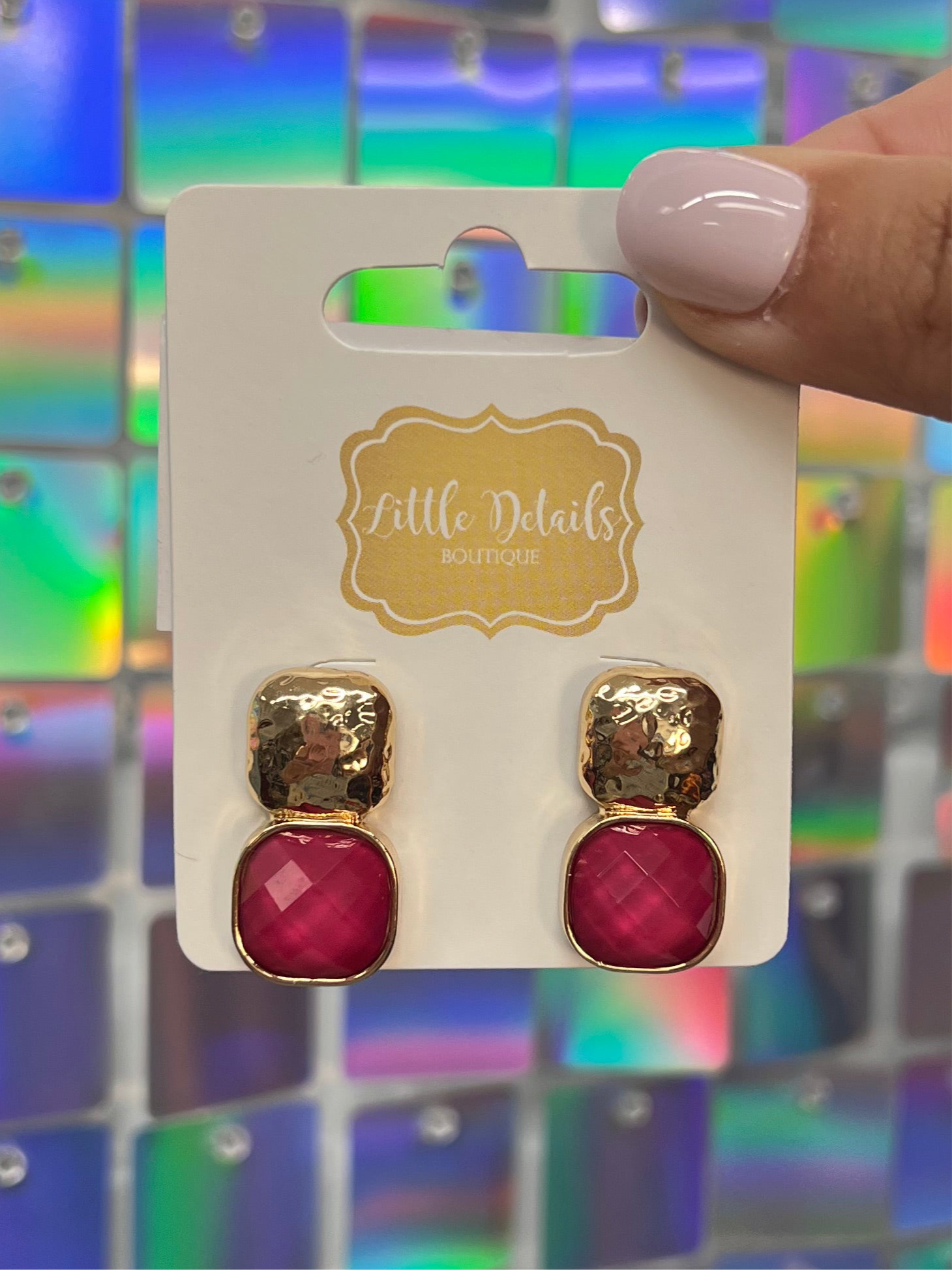 Stone & Metal Double Square - Wine