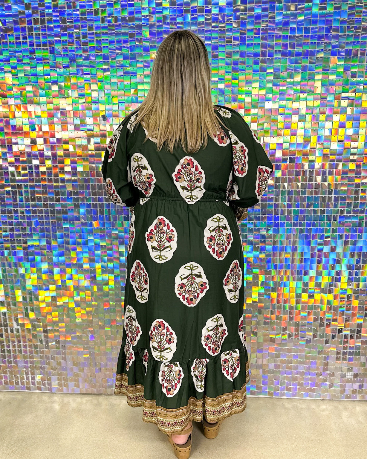 Jasmine Dress - Palm Green Mix