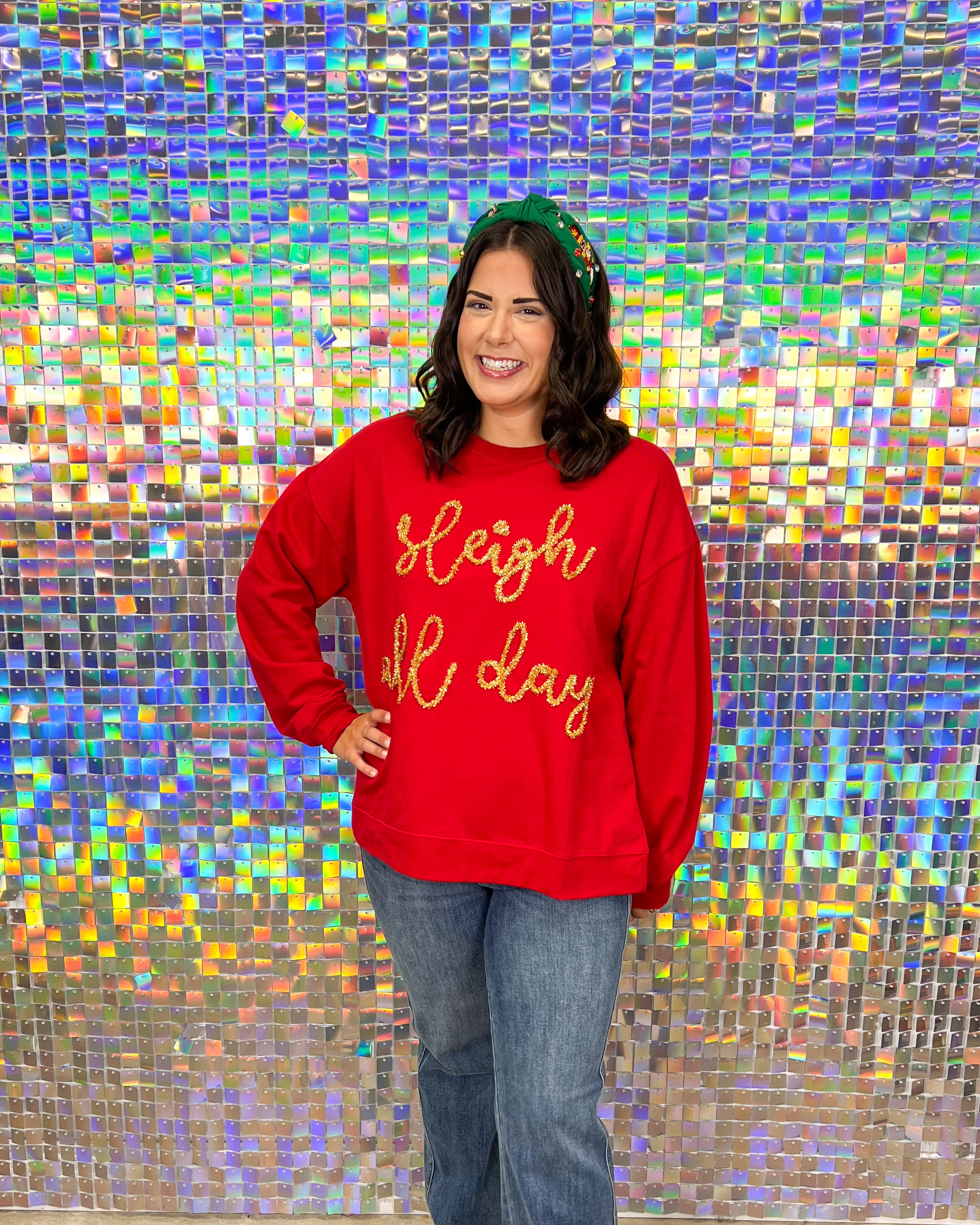 Holiday Sparkle Sweatshirt - Red