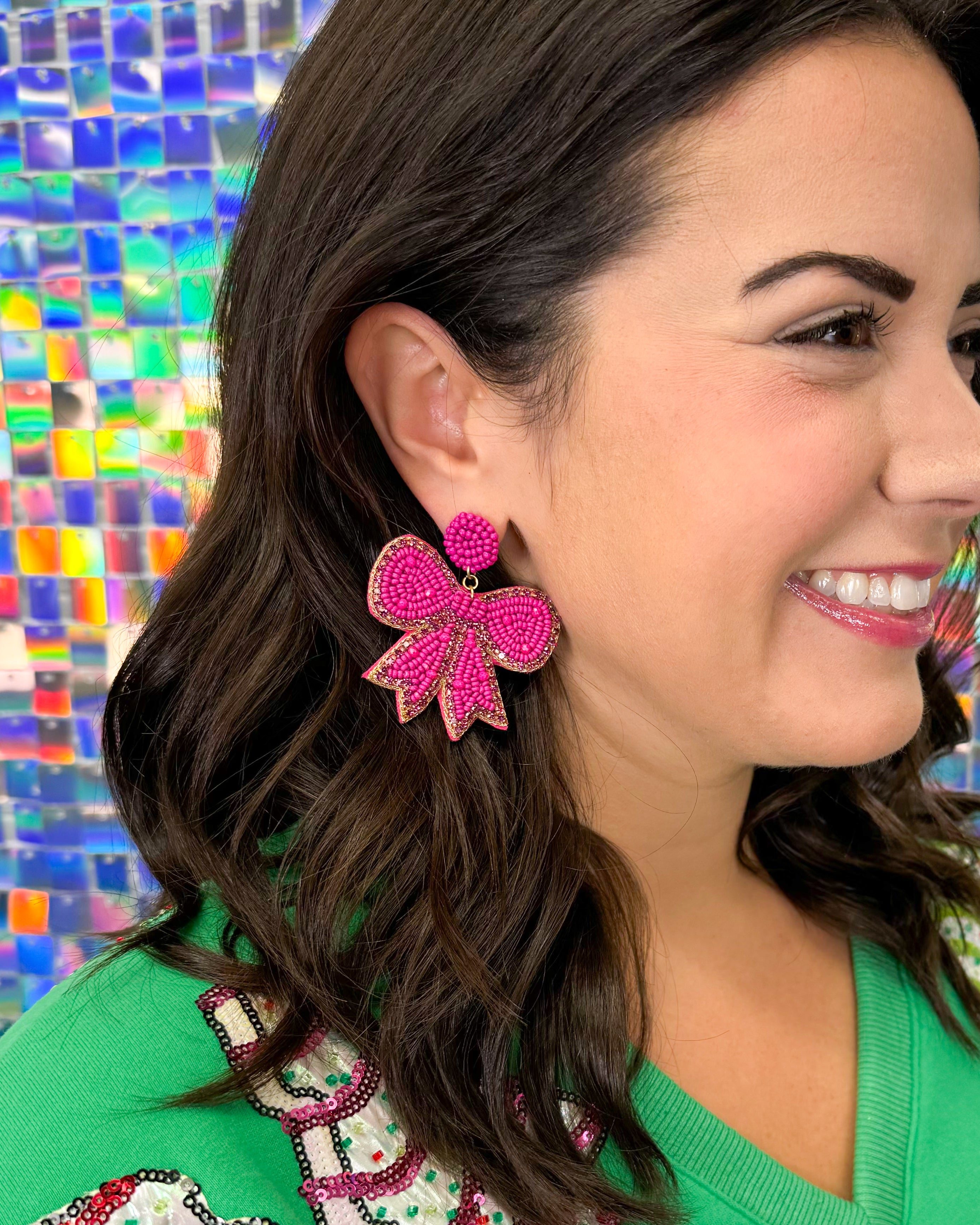 Put A Bow On It Beaded Earrings