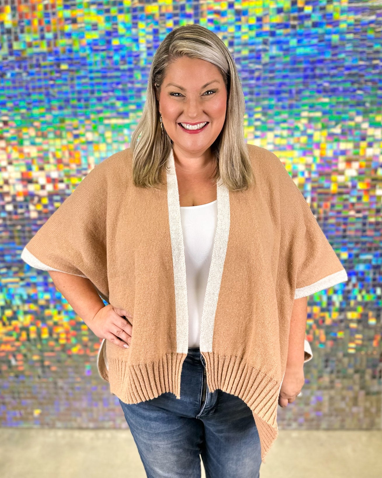 Bringham Reversible Poncho - Tan