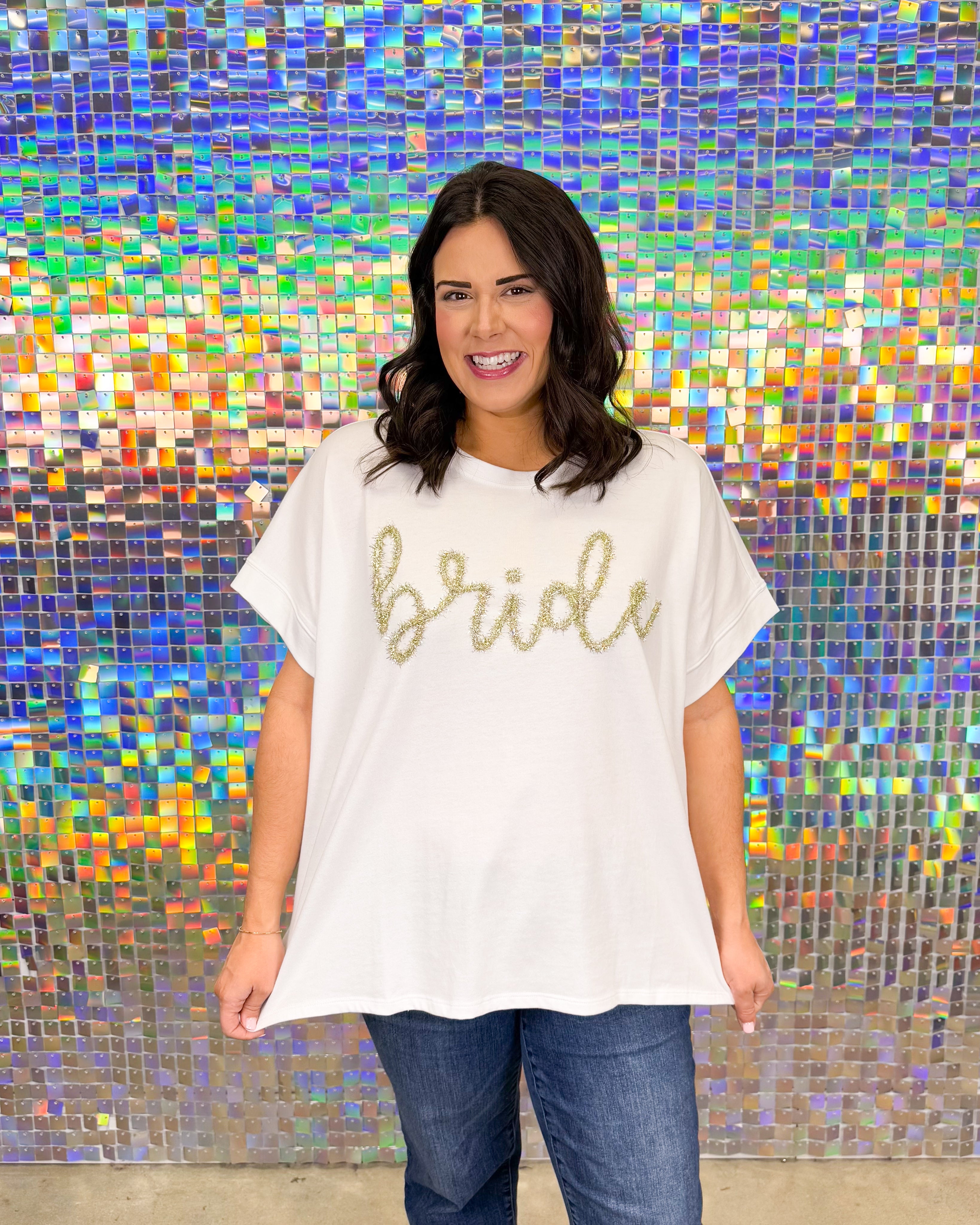 Bride Sparkle Top - White