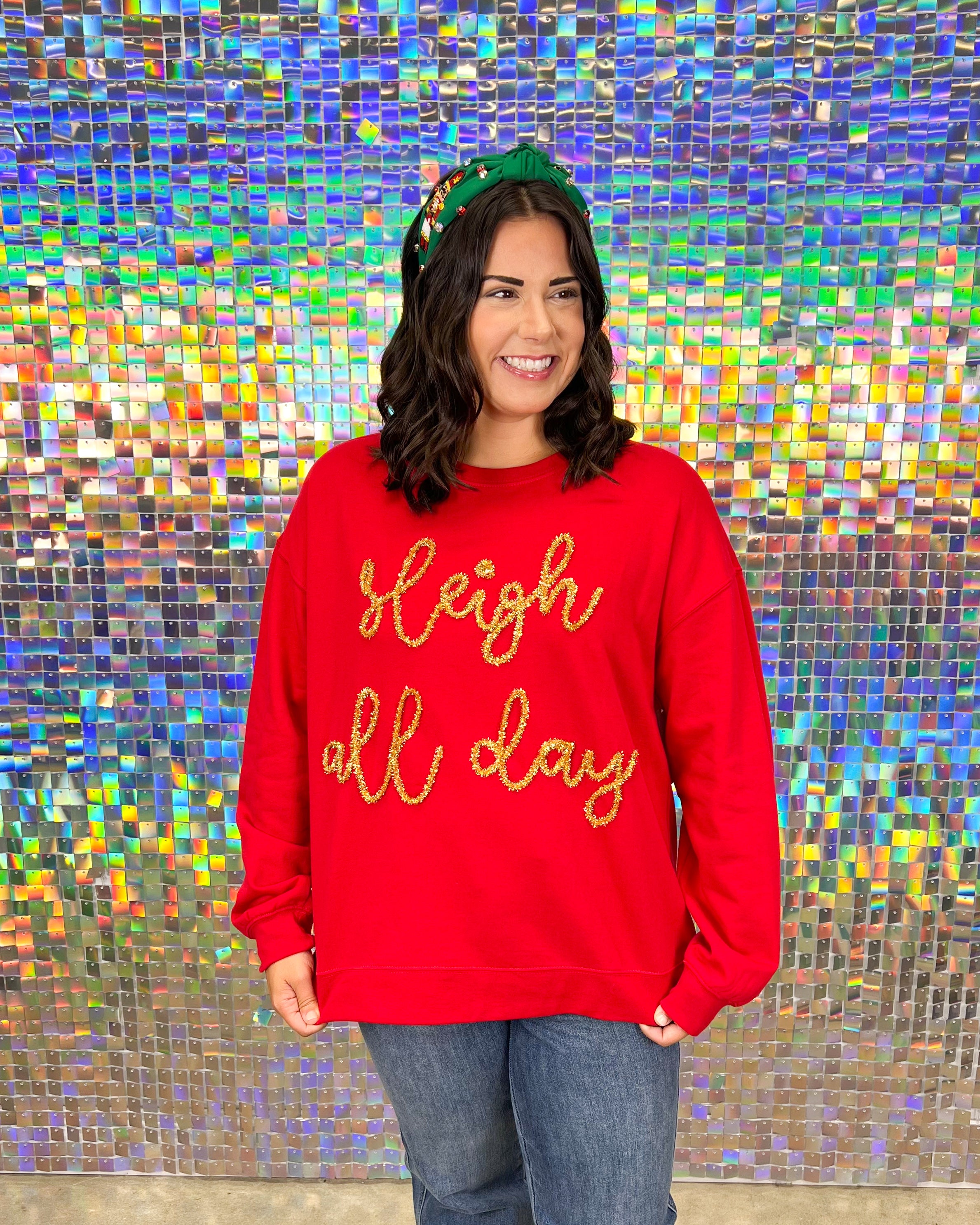 Holiday Sparkle Sweatshirt - Red