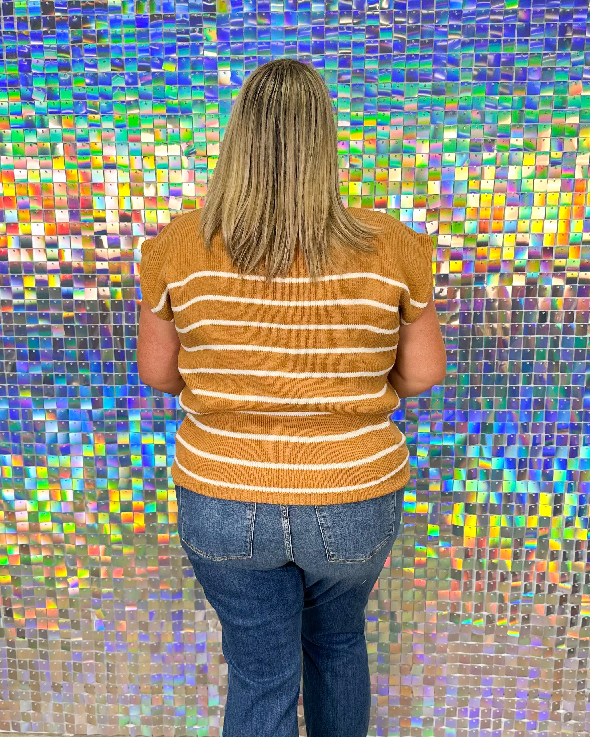 Avery Stripe Sweater - Camel