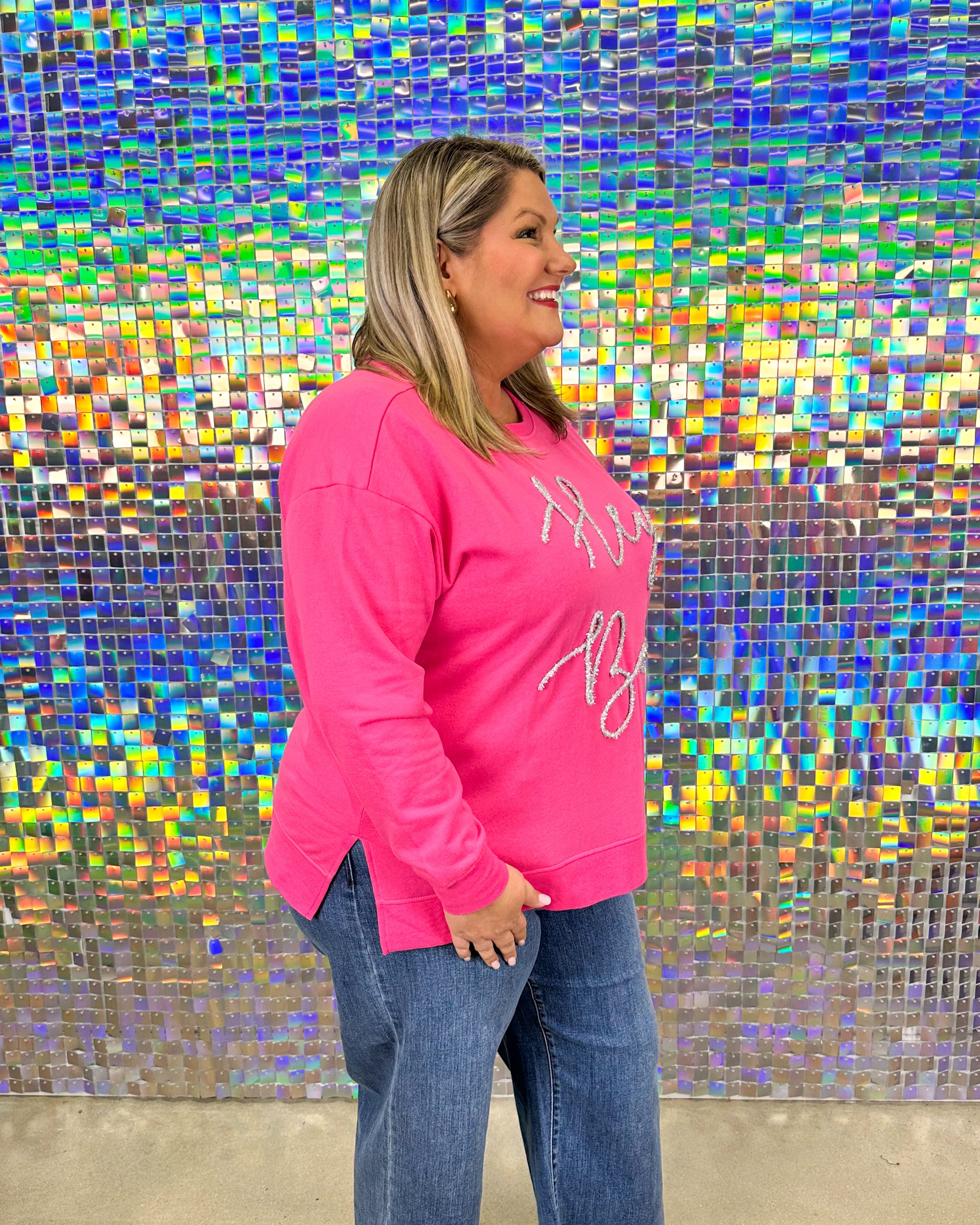 Halloween Sparkle Sweatshirt - Pink