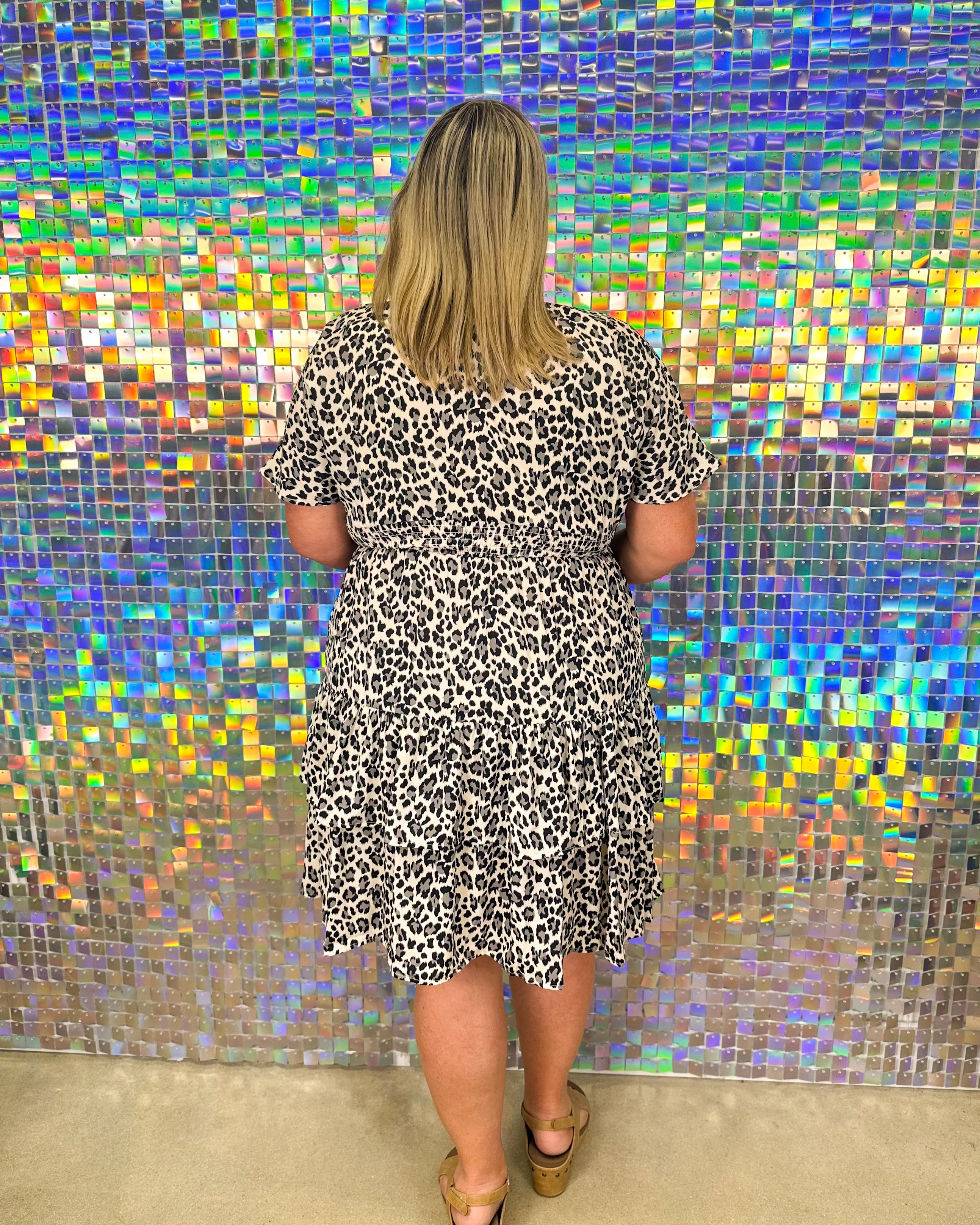 Wild Side Dress - Cream/Black