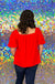 She & Sky Cadence Top - Red, square neck, plus size, puff sleeve, short sleeve