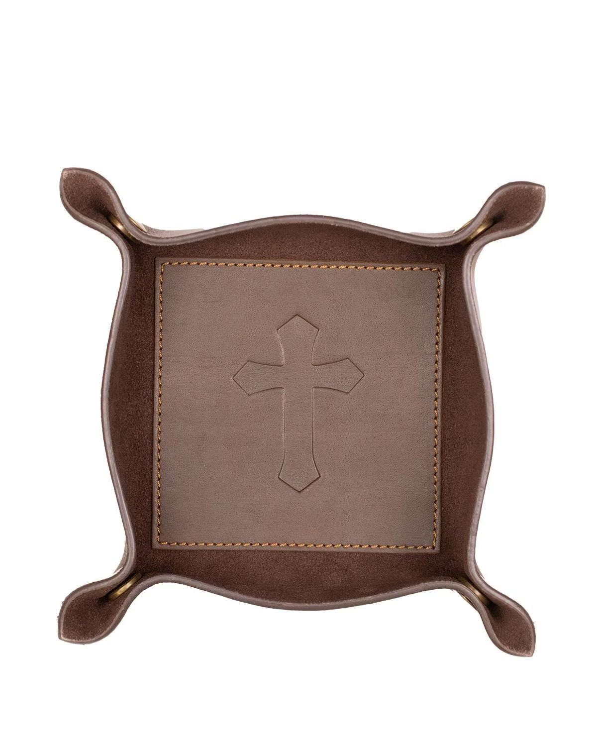 Cross Leather Embossed Valet Tray Dark