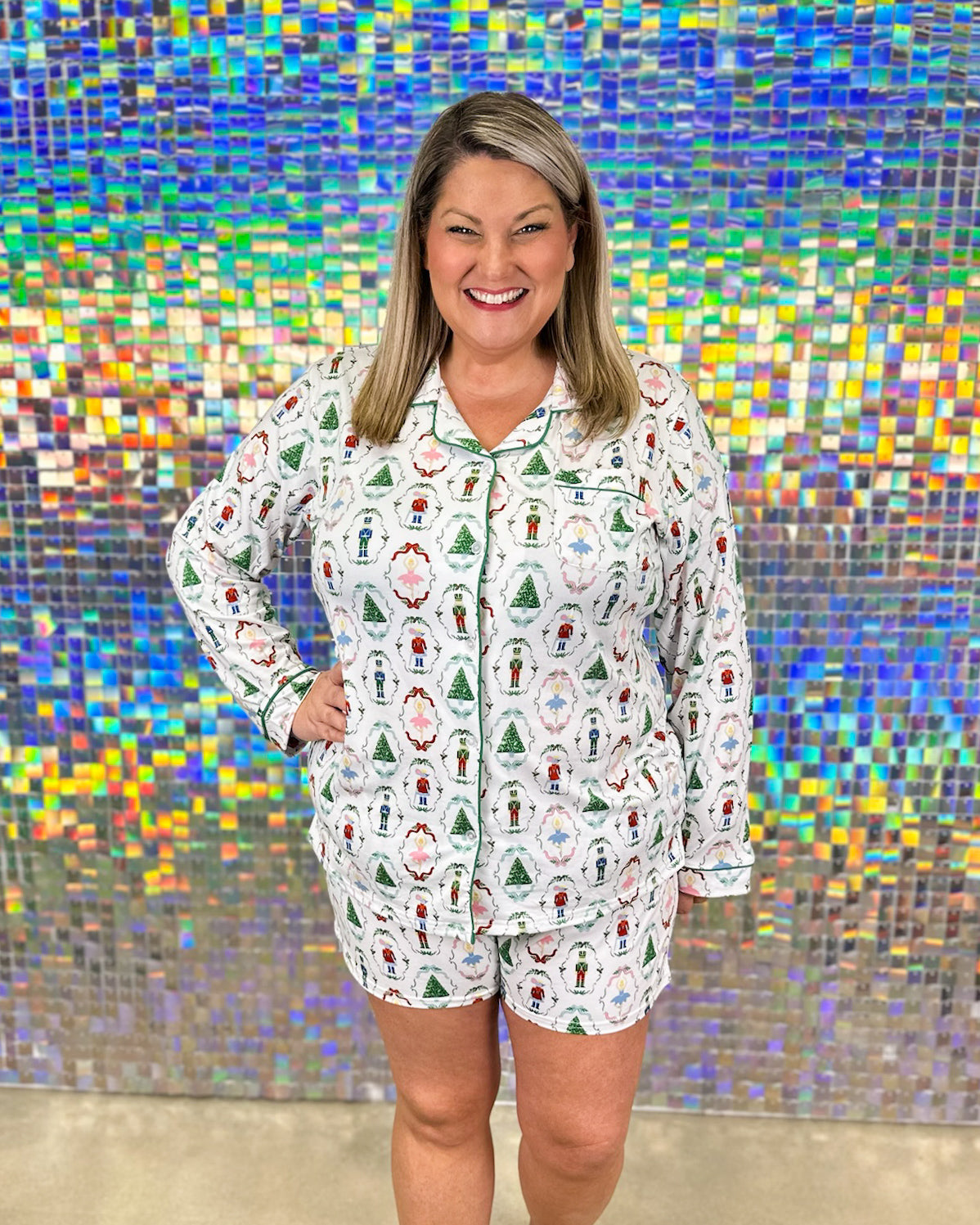 Nutcracker Waltz Sleep Shorts - White/Multi