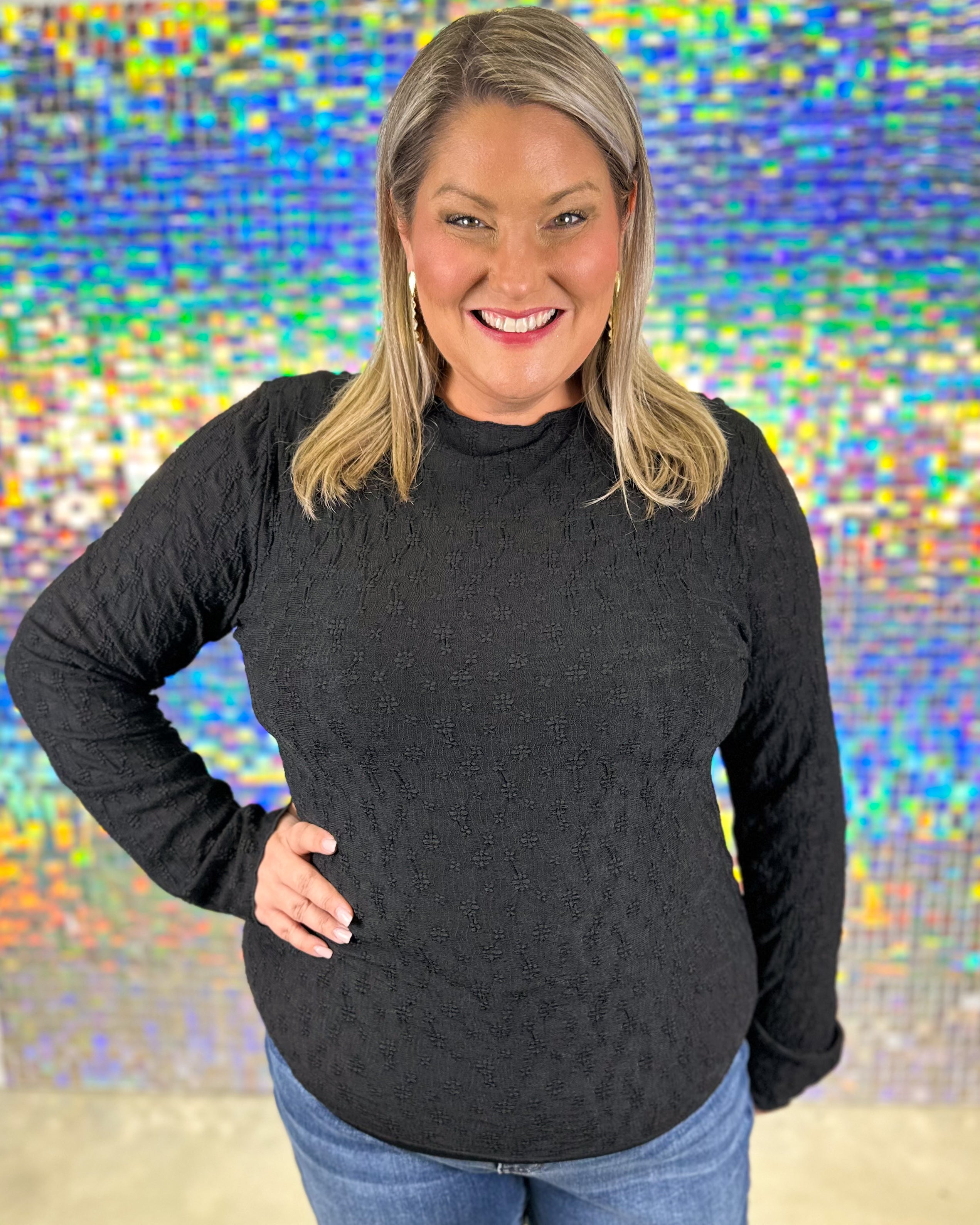 Bella Mesh Top - Black