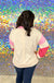 Entro Millie Sweatshirt - Ecru, stripe, preppy, collar, pink, red, plus size