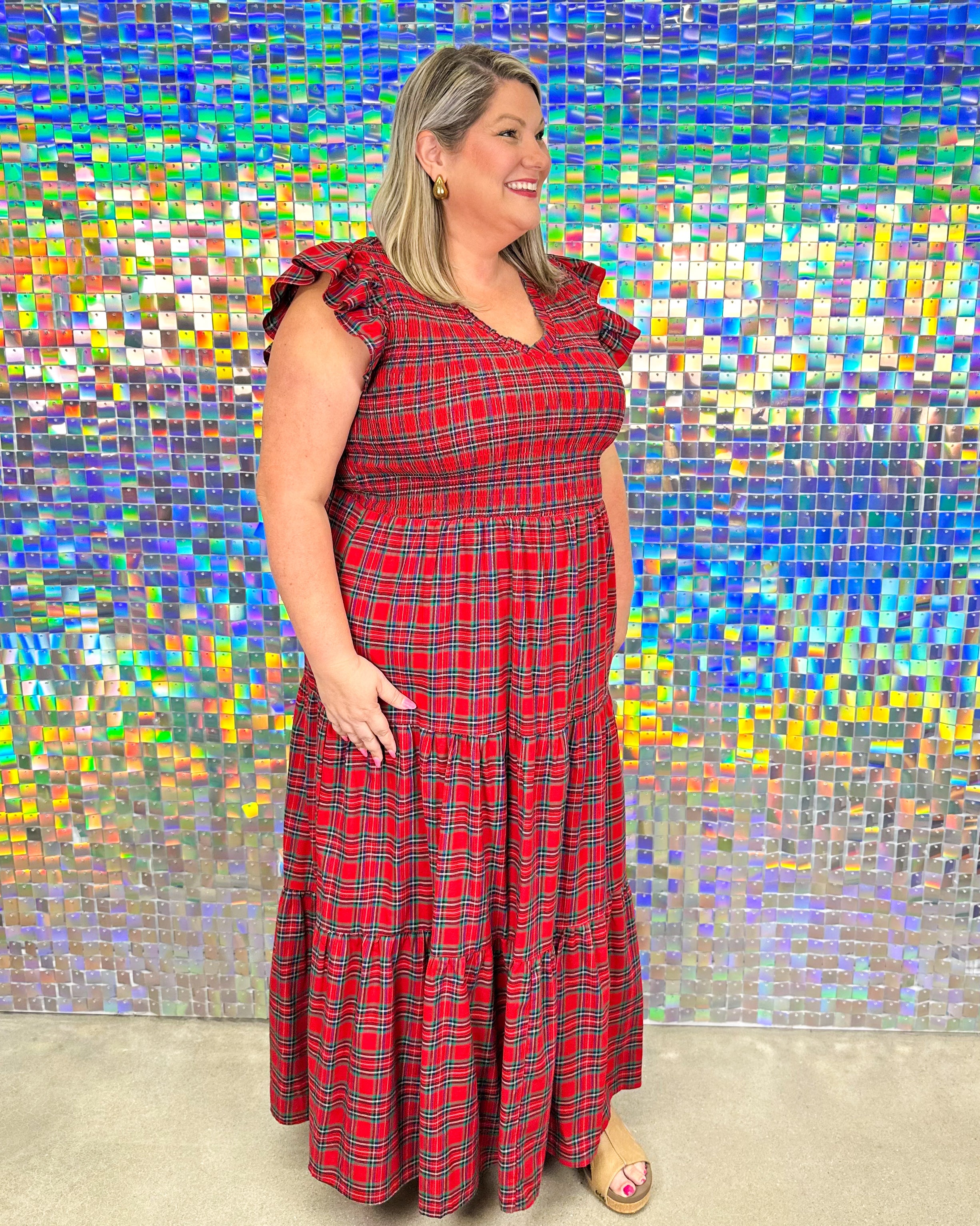 Arvada Tiered Maxi Dress - Red Multi