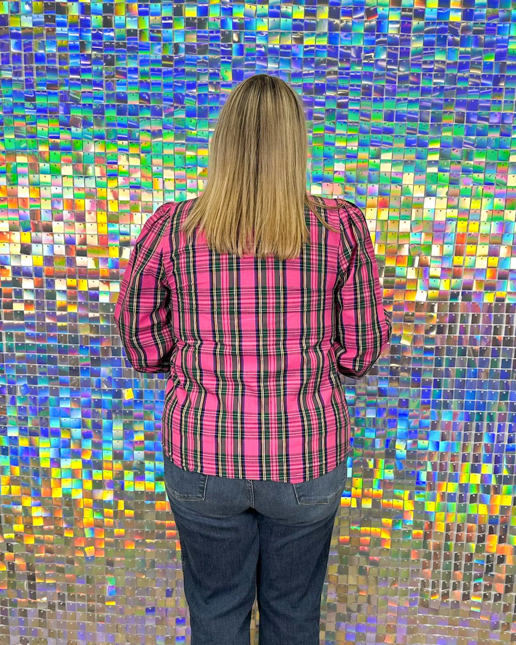 Mitzy Plaid Top - Pink