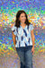 Stewart Simmons Abstract Blouse - Blue & Navy, UNC, university of north carolina chapel hill, game day