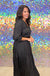 Fall For Me Maxi Dress -Black, long sleeve, tie v-neck, tiered, maxi, plus