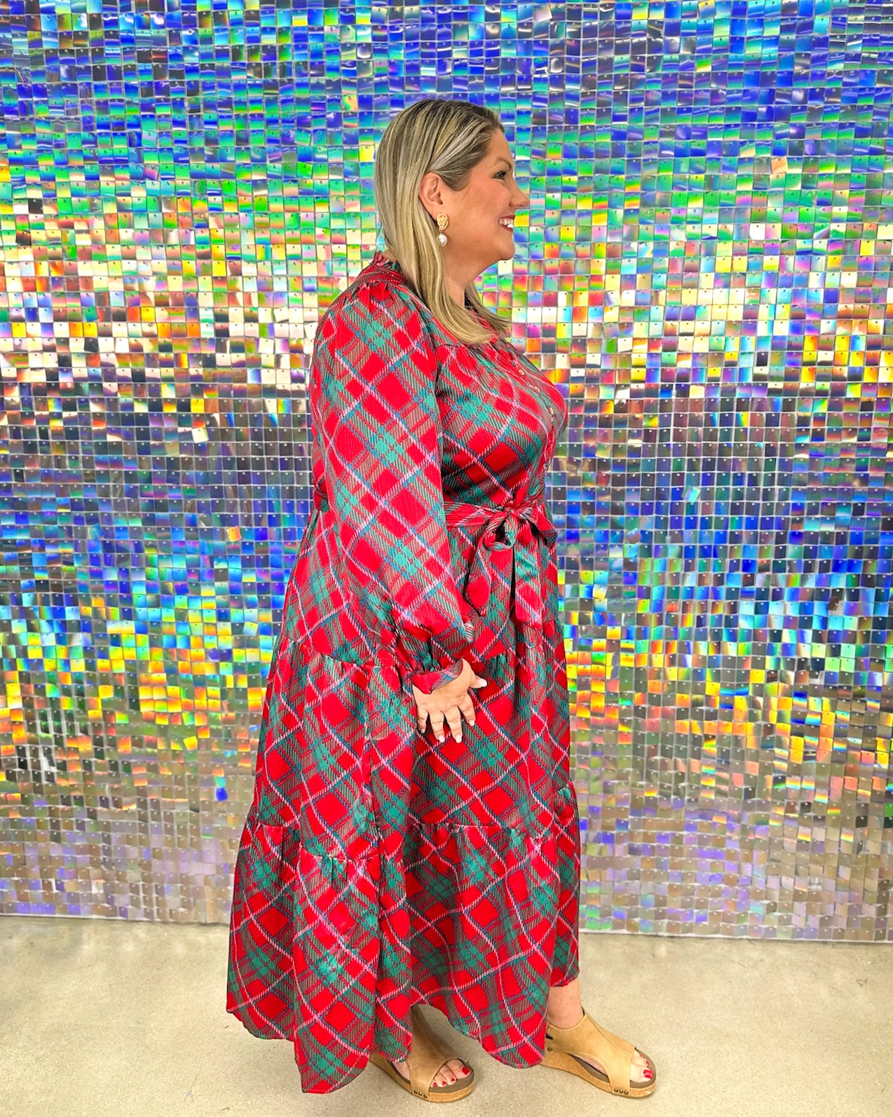 Gracelyn Maxi Dress - Plaid About You Pink