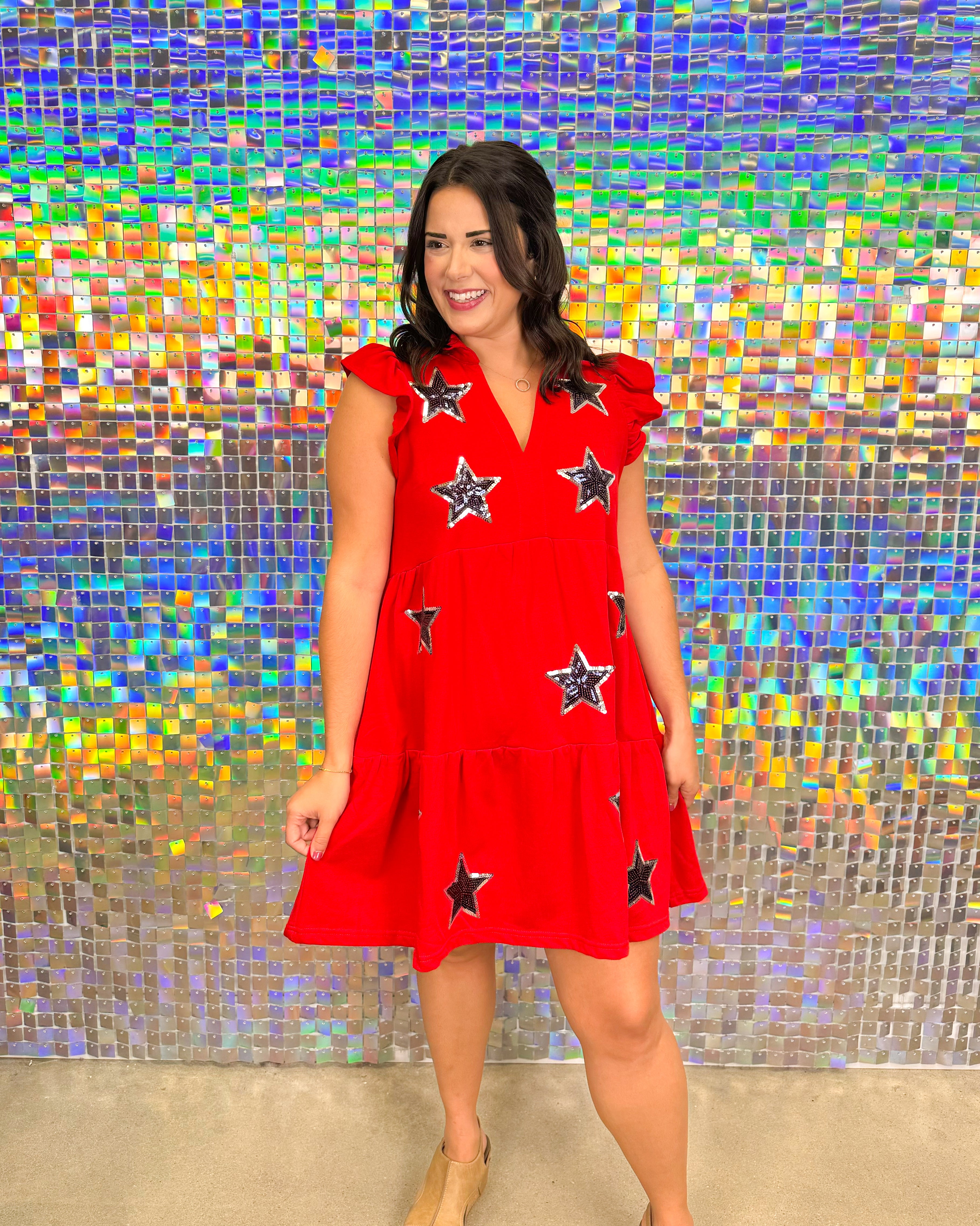 Star Spangled Dress - Red