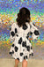 Entro Dream on Dress - Black, white, floral, long sleeve, v-neck, plus size, flowy