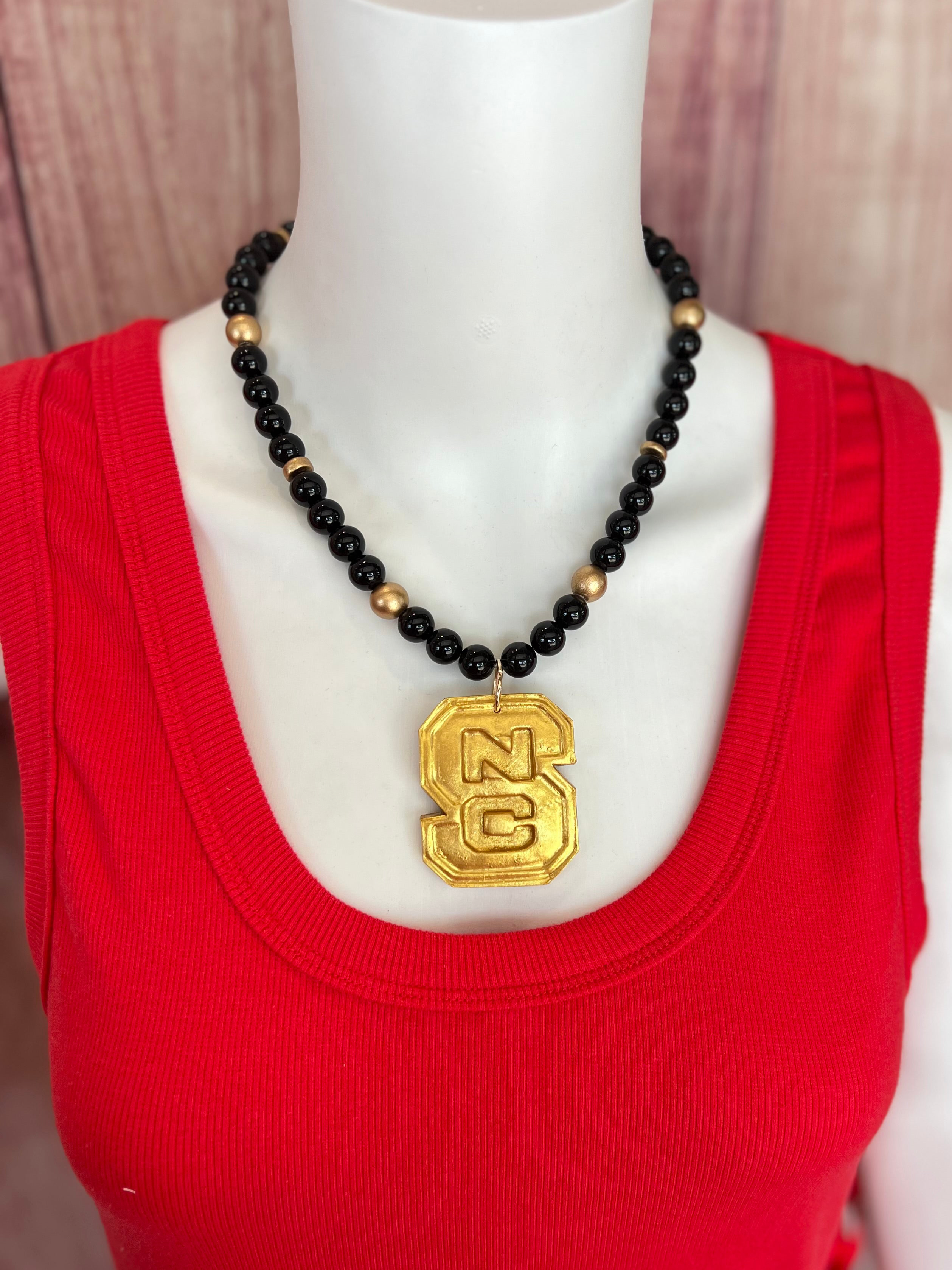 NC State Jade Necklace - Black