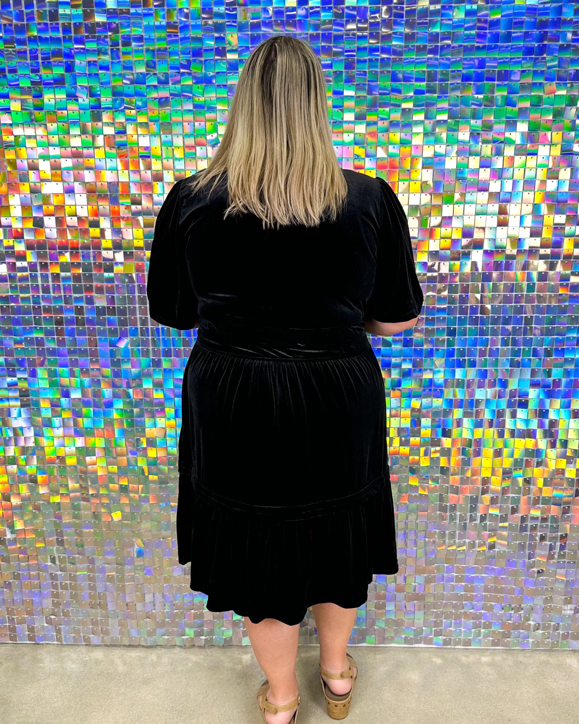 Alana Velvet Dress - Black