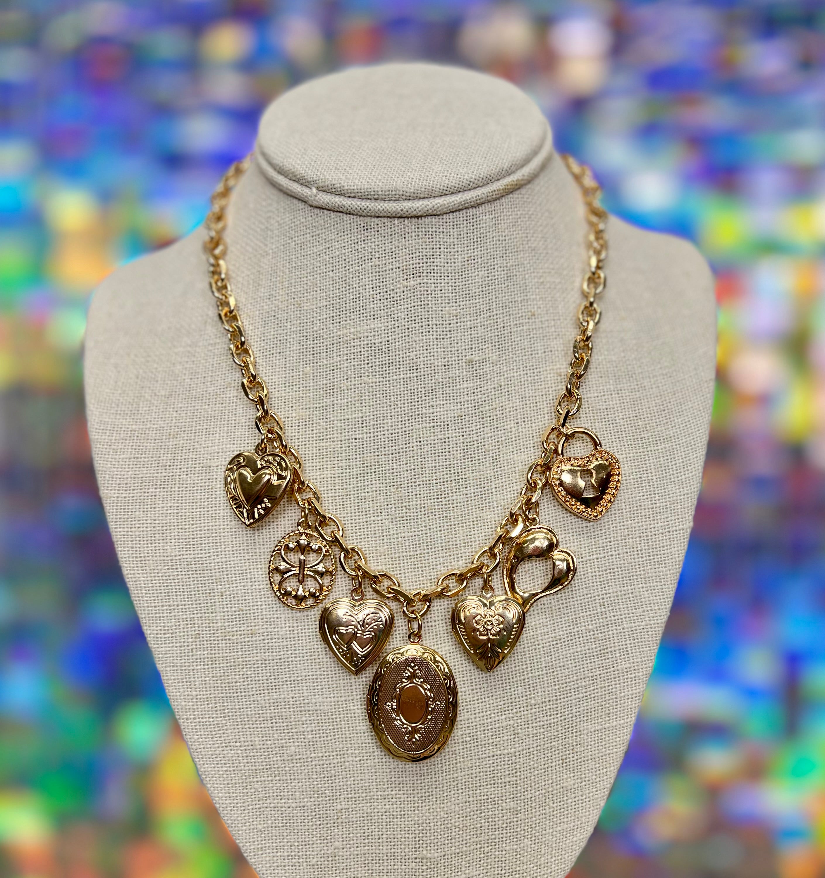 Juliet Locket Charm Necklace - Gold