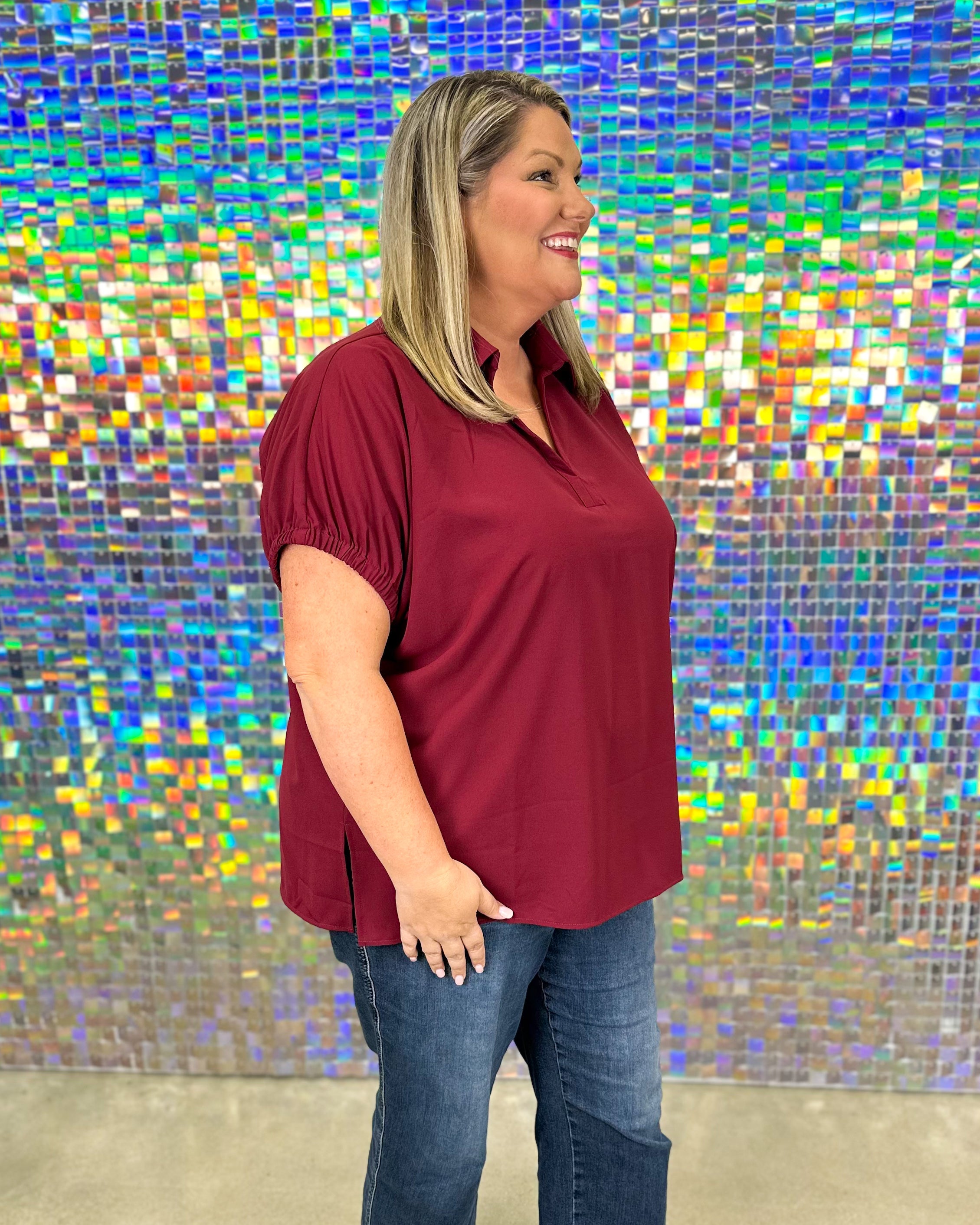 Kirsten Top - Burgundy