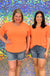 Andree By Unit Whistle Top - Neon Orange, tee, plus size, round neck, short sleeve, solid