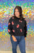 Mary Square Millie Football Sweatshirt - Red & Black, plus size, game day