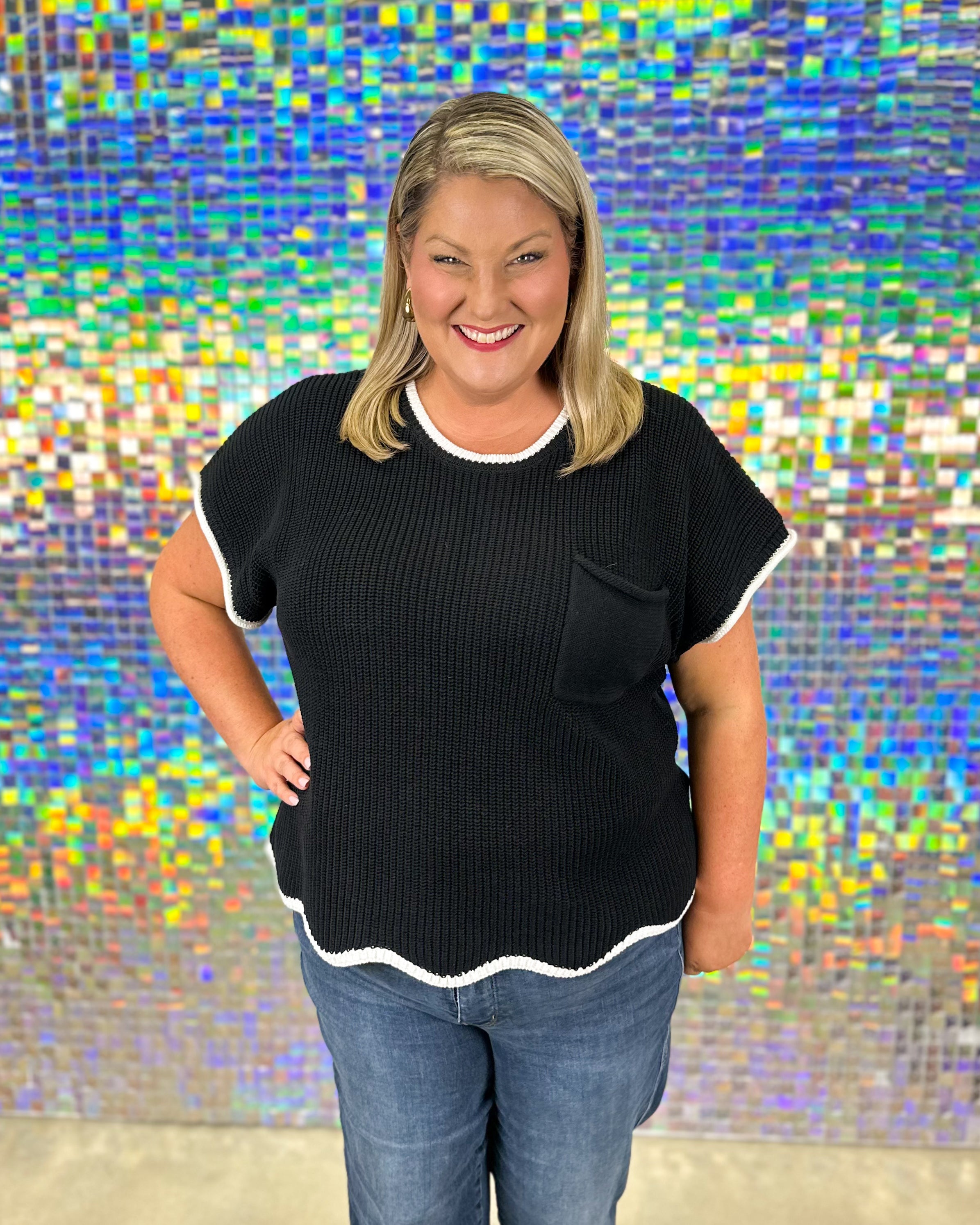 FINAL SALE Vanessa Sweater Top - Black