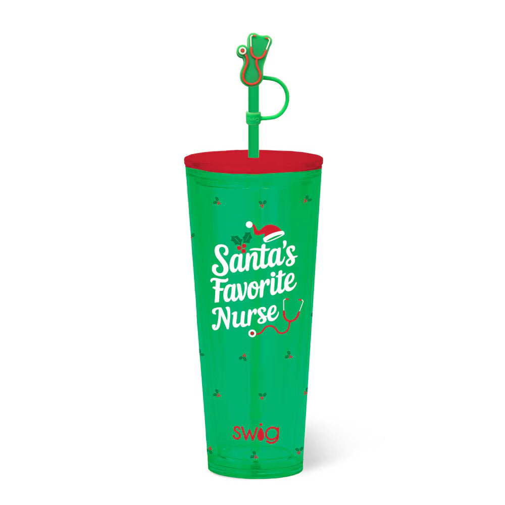 Swig 24oz Plastic Tumbler - Santa’s Favorite Nurse