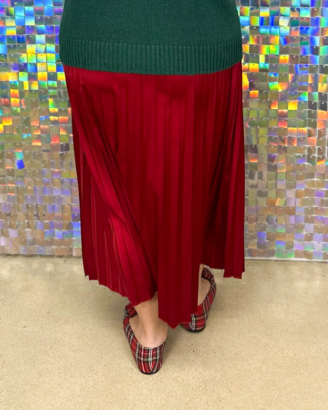 Townies Pleated Skirt - Red