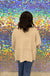 Easel Laurel Top - Khaki, v-neck, flowy, oversized, generous cut, 3/4 sleeve