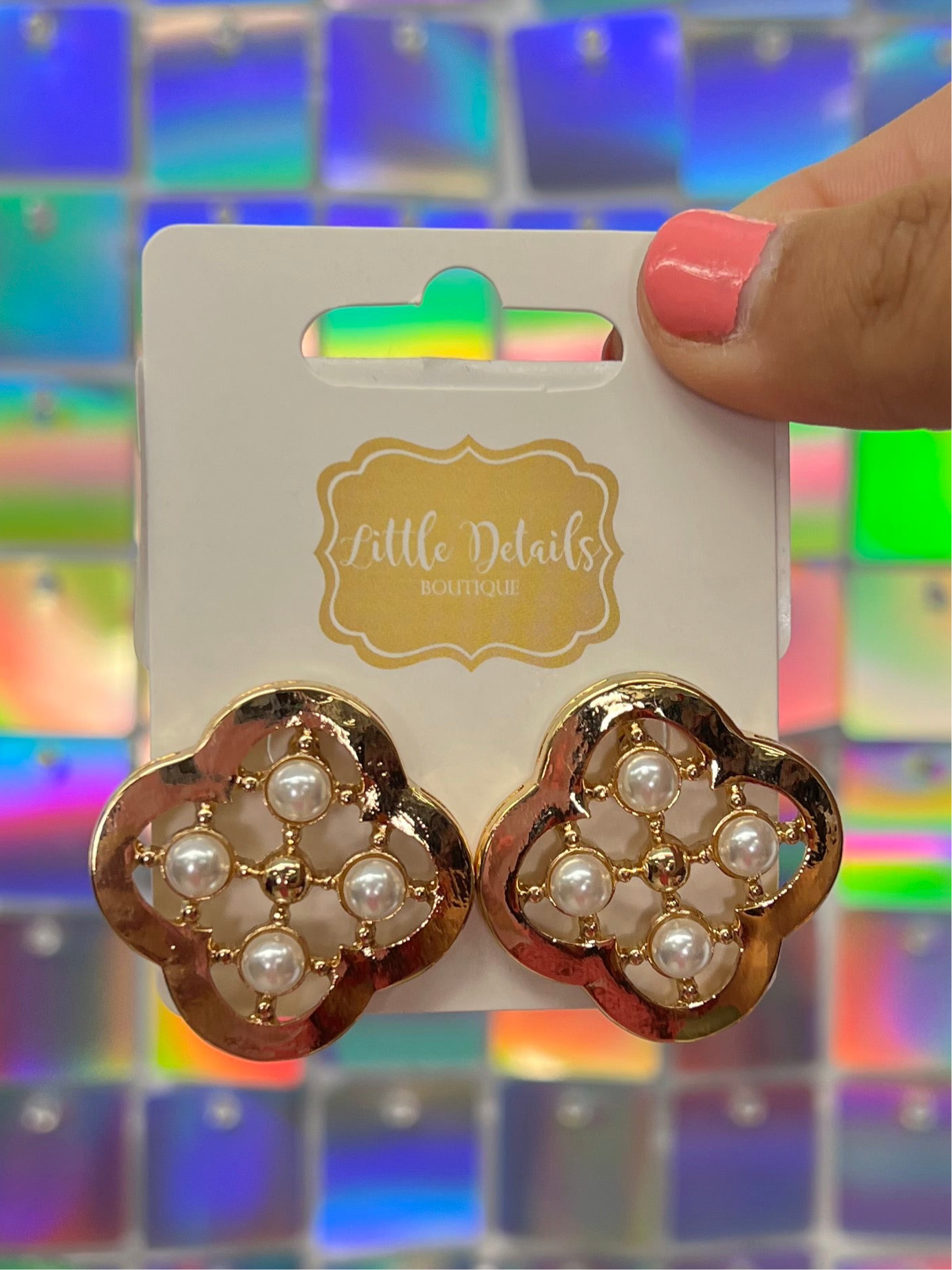 Clover Outline Metal Earrings