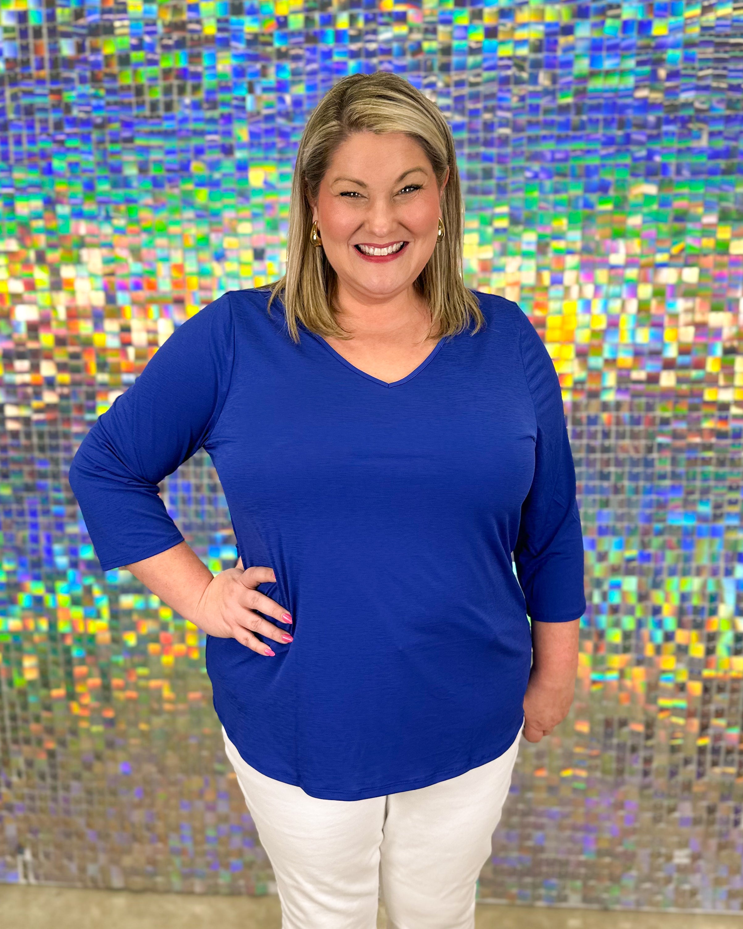 Liza V-Neck Top - Royal Blue