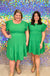 She & Sky Mia Dress - Green, smocked, tiered, round neck, ruffled sleeve, plus size