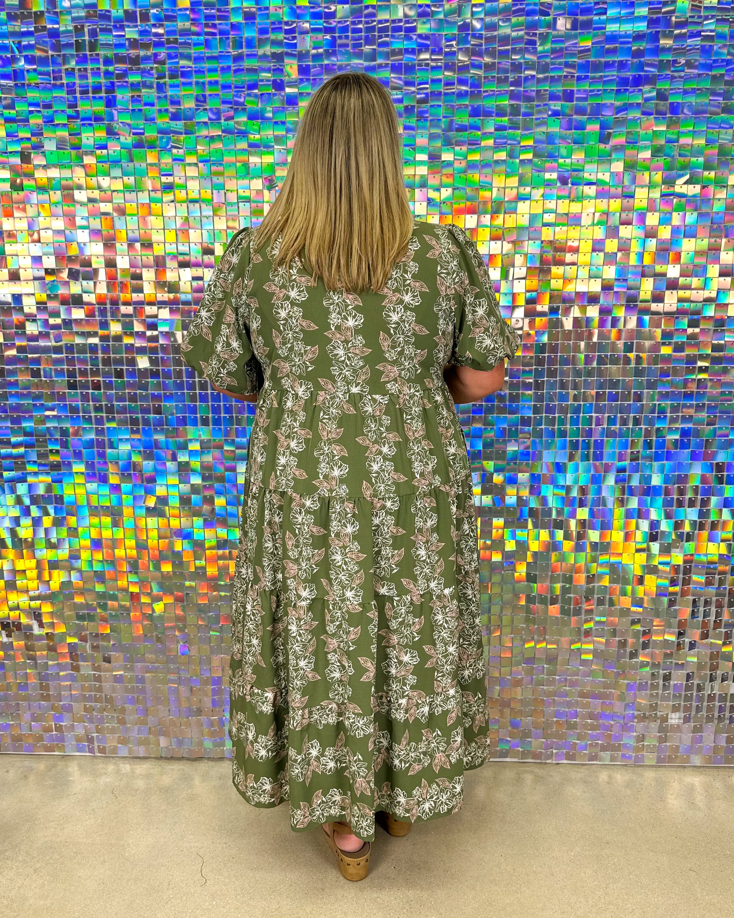 FINAL SALE Kinsley Secret Garden Dress - Olive