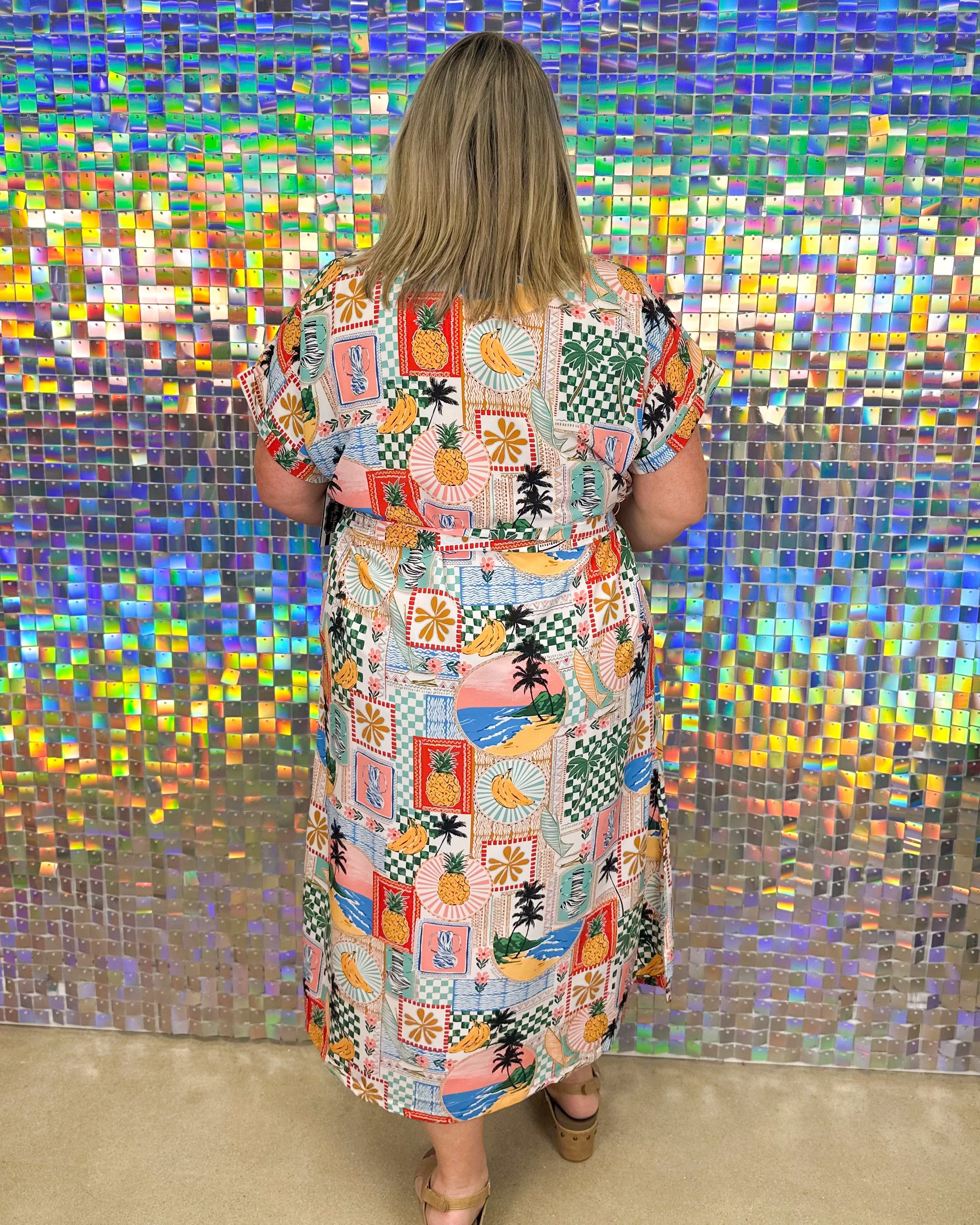 FINAL SALE Tropicana Dress - Off White Multi