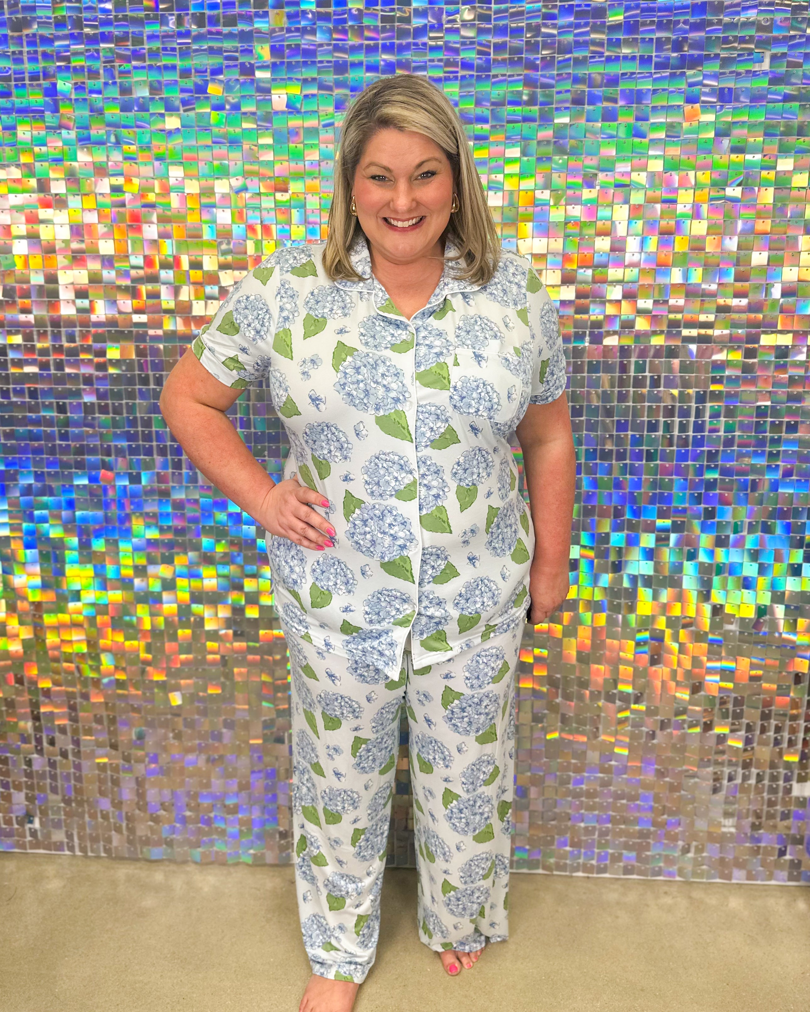 Hydrangea Sleep Pants - Illusion/Blue/Green