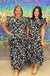 Jodifl Jessica Maxi Dress - Black, plus size, white, smocked, tiered, print